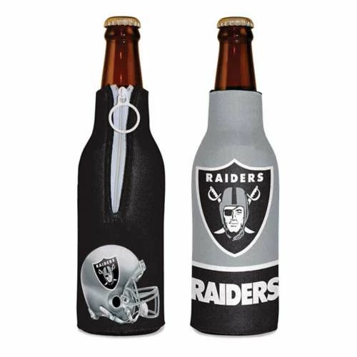 NFL Can Coolers Wincraft Las Vegas Raiders Zippered Bottle Cooler 3 NFL Can Coolers Wincraft Las Vegas Raiders Zippered Bottle Cooler