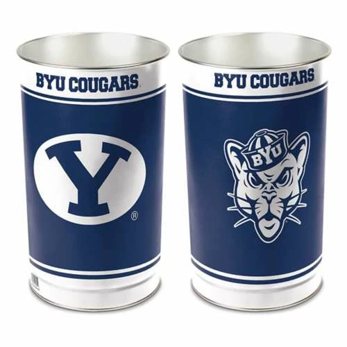 College Home Accents Wincraft BYU Cougars Trash Can 3 College Home Accents Wincraft BYU Cougars Trash Can
