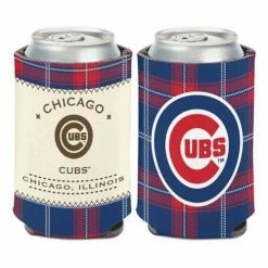 MLB Can Coolers Wincraft Chicago Cubs Plaid Patch Can Cooler