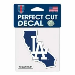 MLB Stickers & Decals Wincraft Los Angeles Dodgers 4X4 Perfect Cut Decal