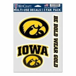 College Stickers & Decals Wincraft Iowa Hawkeyes Fan 3pk Decal