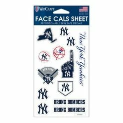 MLB Stickers & Decals Wincraft New York Yankees Face Tattoo Sheet