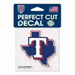 MLB Stickers & Decals Wincraft Texas Rangers 4X4 Perfect Cut Decal