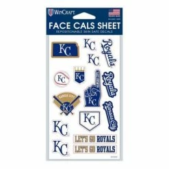 MLB Stickers & Decals Wincraft Kansas City Royals Face Tattoo Sheet