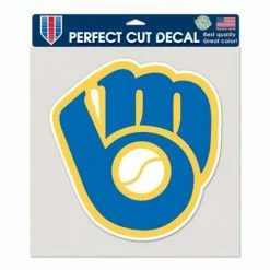MLB Stickers & Decals Wincraft Milwaukee Brewers 8X8 Perfect Cut Retro Decal