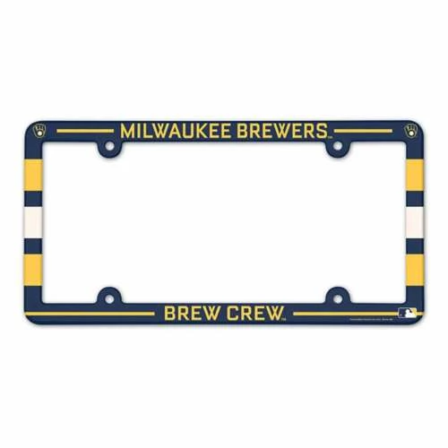 MLB License Plates & Frames Wincraft Milwaukee Brewers Plastic License Plate Frame 3 MLB License Plates & Frames Wincraft Milwaukee Brewers Plastic License Plate Frame