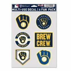 MLB Stickers & Decals Wincraft Milwaukee Brewers 6pk. Multifan Decals