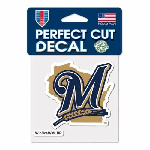 MLB Stickers & Decals Wincraft Milwaukee Brewers 4X4 Perfect Cut Decal 3 MLB Stickers & Decals Wincraft Milwaukee Brewers 4X4 Perfect Cut Decal