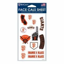 MLB Stickers & Decals Wincraft San Francisco Giants Face Tattoo Sheet