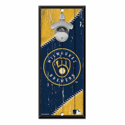 MLB Home Accents Wincraft Milwaukee Brewers Bottle Opener Sign 3 MLB Home Accents Wincraft Milwaukee Brewers Bottle Opener Sign