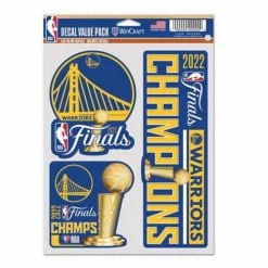 NBA Stickers & Decals Wincraft Golden State Warriors 2022 Finals Champions 3pk Team Decal