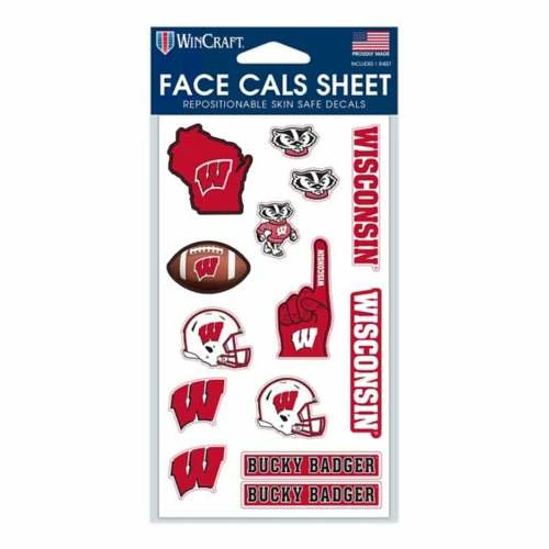 College Stickers & Decals Wincraft Wisconsin Badgers Face Tattoo Sheet 3 College Stickers & Decals Wincraft Wisconsin Badgers Face Tattoo Sheet