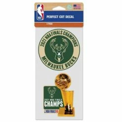 NBA Stickers & Decals Wincraft Milwaukee Bucks 2021 National Champions 2pk Decals