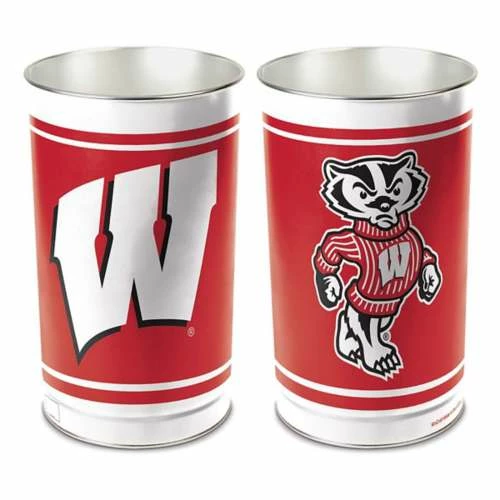 College Home Accents Wincraft Wisconsin Badgers Trash Can 3 College Home Accents Wincraft Wisconsin Badgers Trash Can