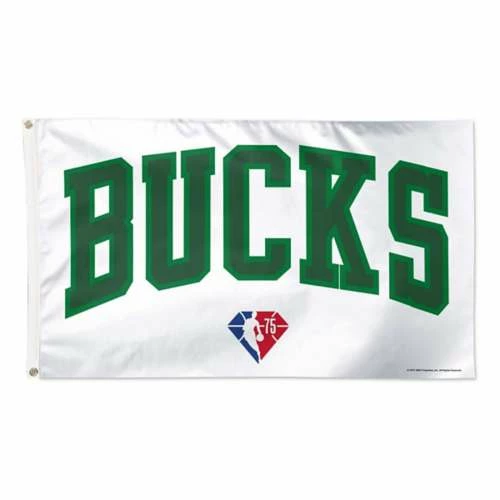 NBA Flags & Pennants Wincraft Milwaukee Bucks 2022 City Edition Deluxe Flag 3 NBA Flags & Pennants Wincraft Milwaukee Bucks 2022 City Edition Deluxe Flag