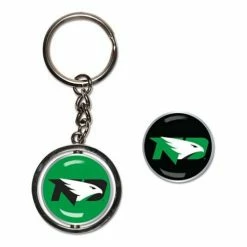 College Keychains & Lanyards Wincraft North Dakota Fighting Hawks Spinner Keyring