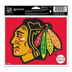 NHL Stickers & Decals Wincraft Chicago Blackhawks Die Cut 5X6 Multi Use Decal