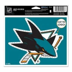 NHL Stickers & Decals Wincraft San Jose Sharks 5X6 Multi Use Decal
