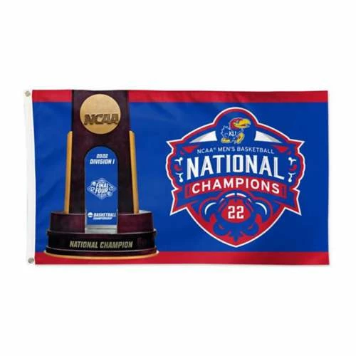 College Flags & Pennants Wincraft Kansas Jayhawks 2022 National Champions Deluxe Flag 3 College Flags & Pennants Wincraft Kansas Jayhawks 2022 National Champions Deluxe Flag