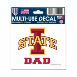 College Stickers & Decals Wincraft Iowa State Cyclones Dad 3"x4" Decal