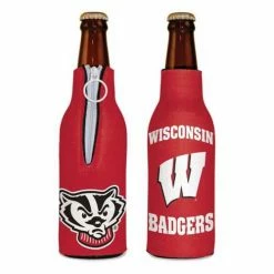 College Can Coolers Wincraft Wisconsin Badgers Zippered Bottle Cooler