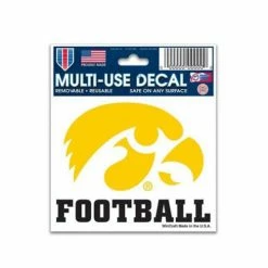 College Stickers & Decals Wincraft Iowa Hawkeyes Football 3"x4" Decal