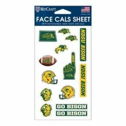 College Stickers & Decals Wincraft North Dakota State Bison Face Tattoo Sheet