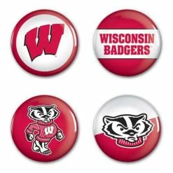 College Stickers & Decals Wincraft Wisconsin Badgers 4 Pack Buttons