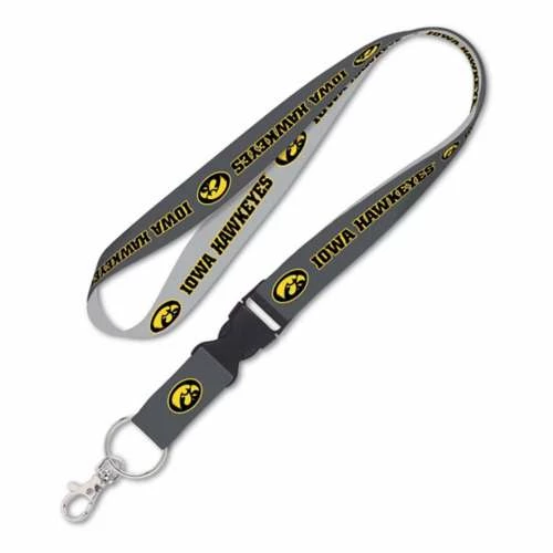 College Keychains & Lanyards Wincraft Iowa Hawkeyes Charcoal Lanyard 3 College Keychains & Lanyards Wincraft Iowa Hawkeyes Charcoal Lanyard
