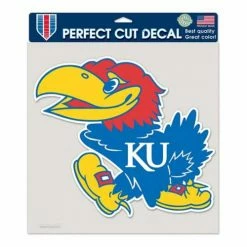 College Stickers & Decals Wincraft Kansas Jayhawks 8"x8" Perfect Cut Decal