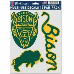 College Flags & Pennants Wincraft North Dakota State Bison 3pk Everyday Bison Decals
