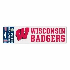 College Stickers & Decals Wincraft Wisconsin Badgers 3X10 Perfect Cut Decal
