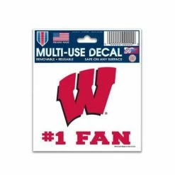 College Stickers & Decals Wincraft Wisconsin Badgers #1 Fan 3"x4" Decal