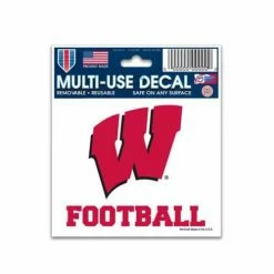 College Stickers & Decals Wincraft Wisconsin Badgers Football 3"x4" Decal