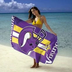 NFL Swimwear Accessories Wincraft Minnesota Vikings Fiber Beach Towel