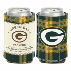 NFL Can Coolers Wincraft Green Bay Packers Plaid Patch Can Cooler