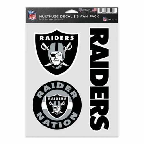 NFL Stickers & Decals Wincraft Las Vegas Raiders Fan Decal 3 NFL Stickers & Decals Wincraft Las Vegas Raiders Fan Decal