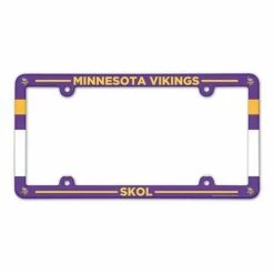 NFL License Plates & Frames Wincraft Minnesota Vikings Plastic License Plate Frame