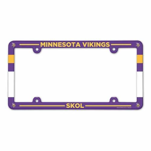 NFL License Plates & Frames Wincraft Minnesota Vikings Plastic License Plate Frame 3 NFL License Plates & Frames Wincraft Minnesota Vikings Plastic License Plate Frame