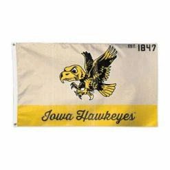 College Flags & Pennants Wincraft Iowa Hawkeyes Herky 3'x5' Deluxe Retro Flag