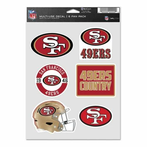 NFL Stickers & Decals Wincraft San Francisco 49ers Multifan 6pk Decal 3 NFL Stickers & Decals Wincraft San Francisco 49ers Multifan 6pk Decal