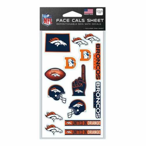 NFL Stickers & Decals Wincraft Denver Broncos Face Tattoo Sheet 3 NFL Stickers & Decals Wincraft Denver Broncos Face Tattoo Sheet