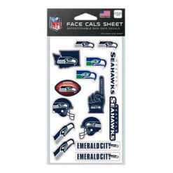 NFL Stickers & Decals Wincraft Seattle Seahawks 4"x7" Face Tattoo Sheet