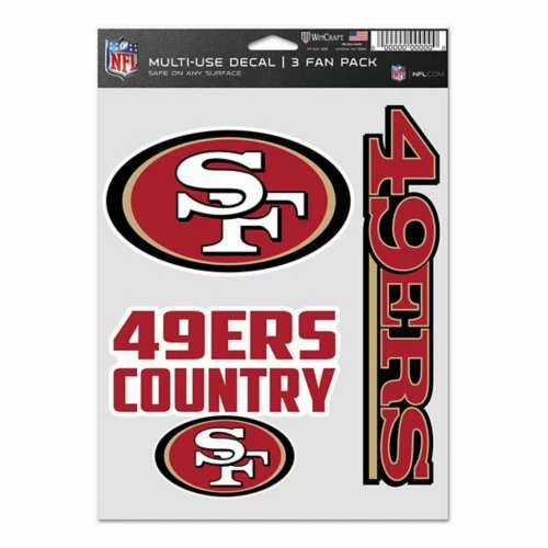 NFL Stickers & Decals Wincraft San Francisco 49ers Fan Decal 3 NFL Stickers & Decals Wincraft San Francisco 49ers Fan Decal