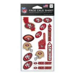 NFL Stickers & Decals Wincraft San Francisco 49ers Facecal 4X7 Tattoo