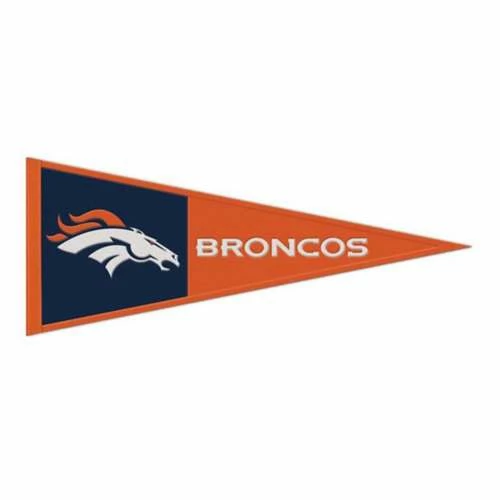 NFL Home Accents Wincraft Denver Broncos 13x32 Wool Logo Pennant Banner 3 NFL Home Accents Wincraft Denver Broncos 13x32 Wool Logo Pennant Banner